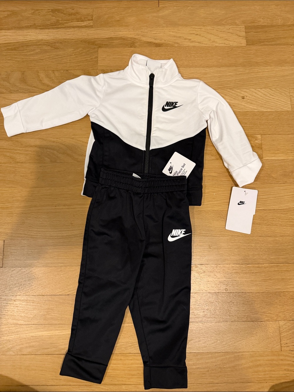 Nike Kids Black and White Track Jacket & Joggers Set
